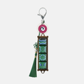 Sungnyemun Dancheong keycap keychain with a green tassel